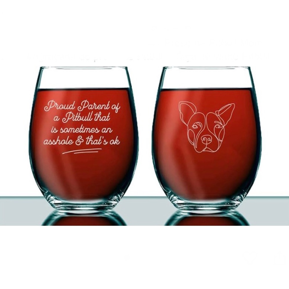 NEW 2 Pack Funny Dog Parents Drinking Wine Whiskey Glasses 15oz Each
